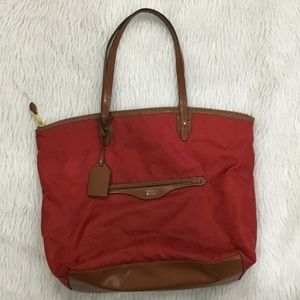 Lauren Ralph Lauren red large tote purse